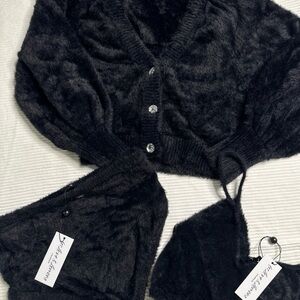 For Love And Lemons Black Cardigan Sweater